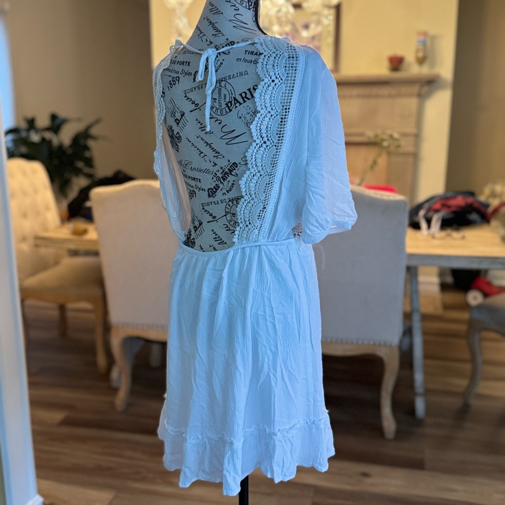 White Lace Back Dress
